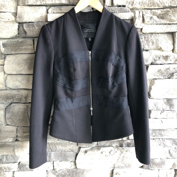 ROBERT RODRIGUEZ / black blazer with tulle detail - Picture 3 of 6